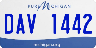 MI license plate DAV1442