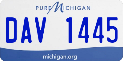 MI license plate DAV1445