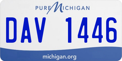 MI license plate DAV1446