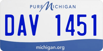 MI license plate DAV1451