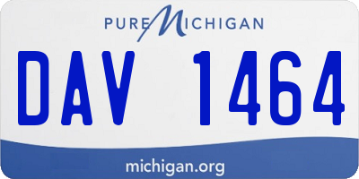 MI license plate DAV1464