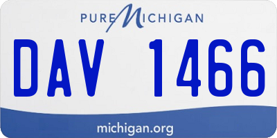 MI license plate DAV1466