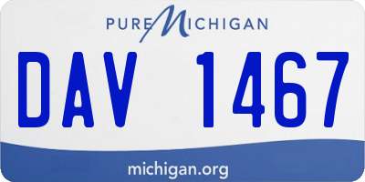MI license plate DAV1467