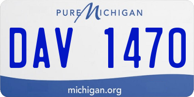 MI license plate DAV1470