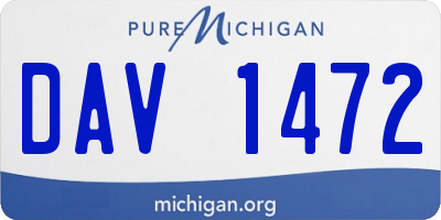MI license plate DAV1472