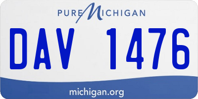 MI license plate DAV1476