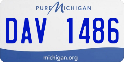 MI license plate DAV1486