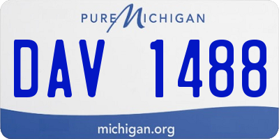MI license plate DAV1488