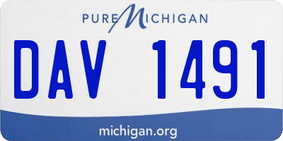 MI license plate DAV1491
