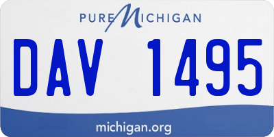 MI license plate DAV1495