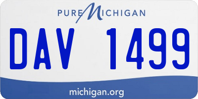 MI license plate DAV1499