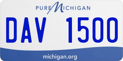 MI license plate DAV1500