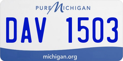 MI license plate DAV1503