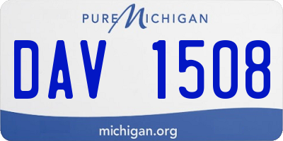 MI license plate DAV1508