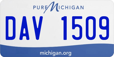 MI license plate DAV1509