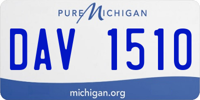MI license plate DAV1510