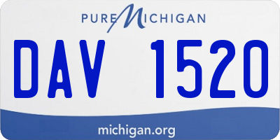 MI license plate DAV1520