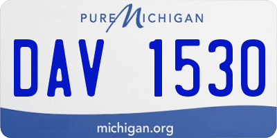 MI license plate DAV1530