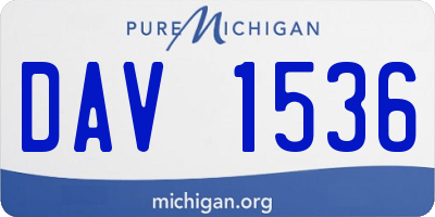 MI license plate DAV1536