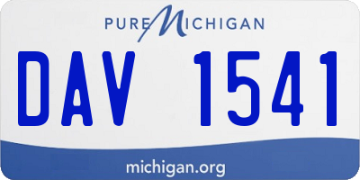 MI license plate DAV1541