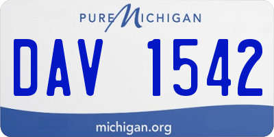MI license plate DAV1542
