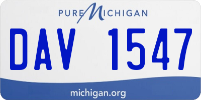 MI license plate DAV1547