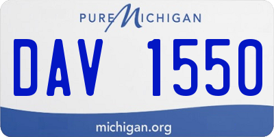 MI license plate DAV1550