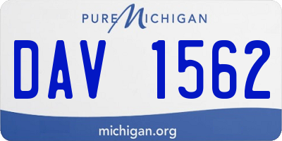 MI license plate DAV1562