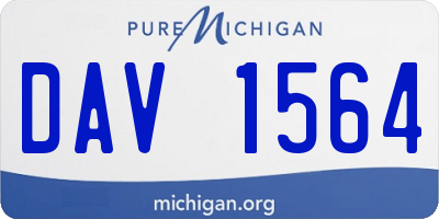MI license plate DAV1564