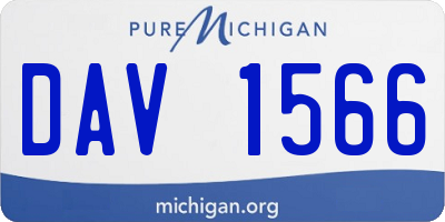MI license plate DAV1566