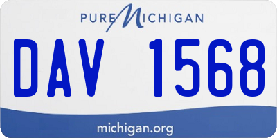 MI license plate DAV1568
