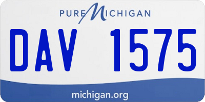 MI license plate DAV1575