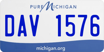 MI license plate DAV1576
