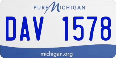 MI license plate DAV1578