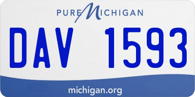 MI license plate DAV1593