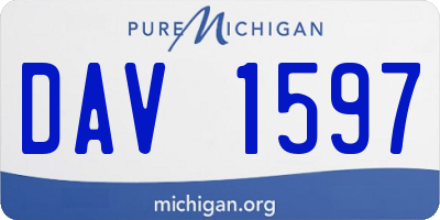 MI license plate DAV1597
