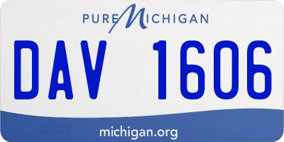 MI license plate DAV1606