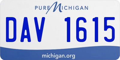 MI license plate DAV1615