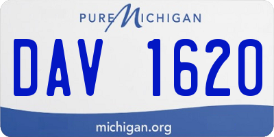 MI license plate DAV1620