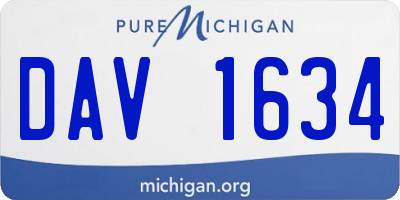 MI license plate DAV1634