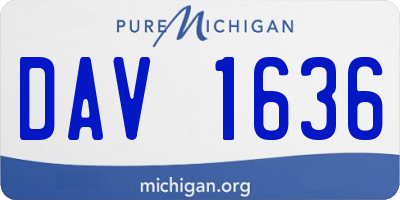 MI license plate DAV1636