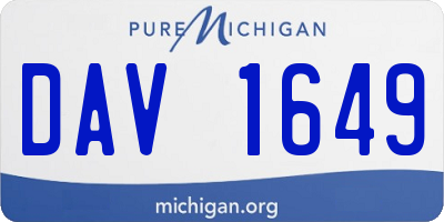 MI license plate DAV1649