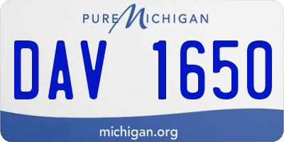 MI license plate DAV1650