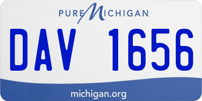 MI license plate DAV1656
