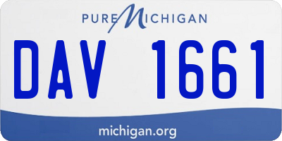 MI license plate DAV1661