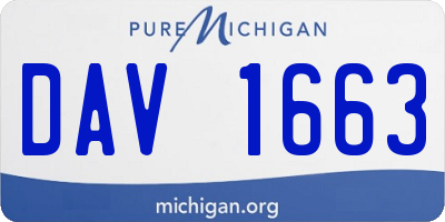 MI license plate DAV1663