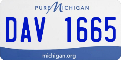 MI license plate DAV1665