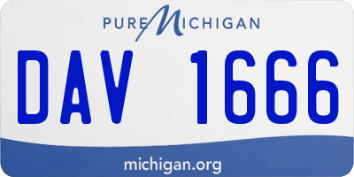 MI license plate DAV1666