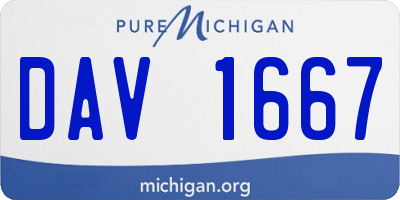MI license plate DAV1667