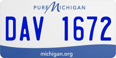 MI license plate DAV1672